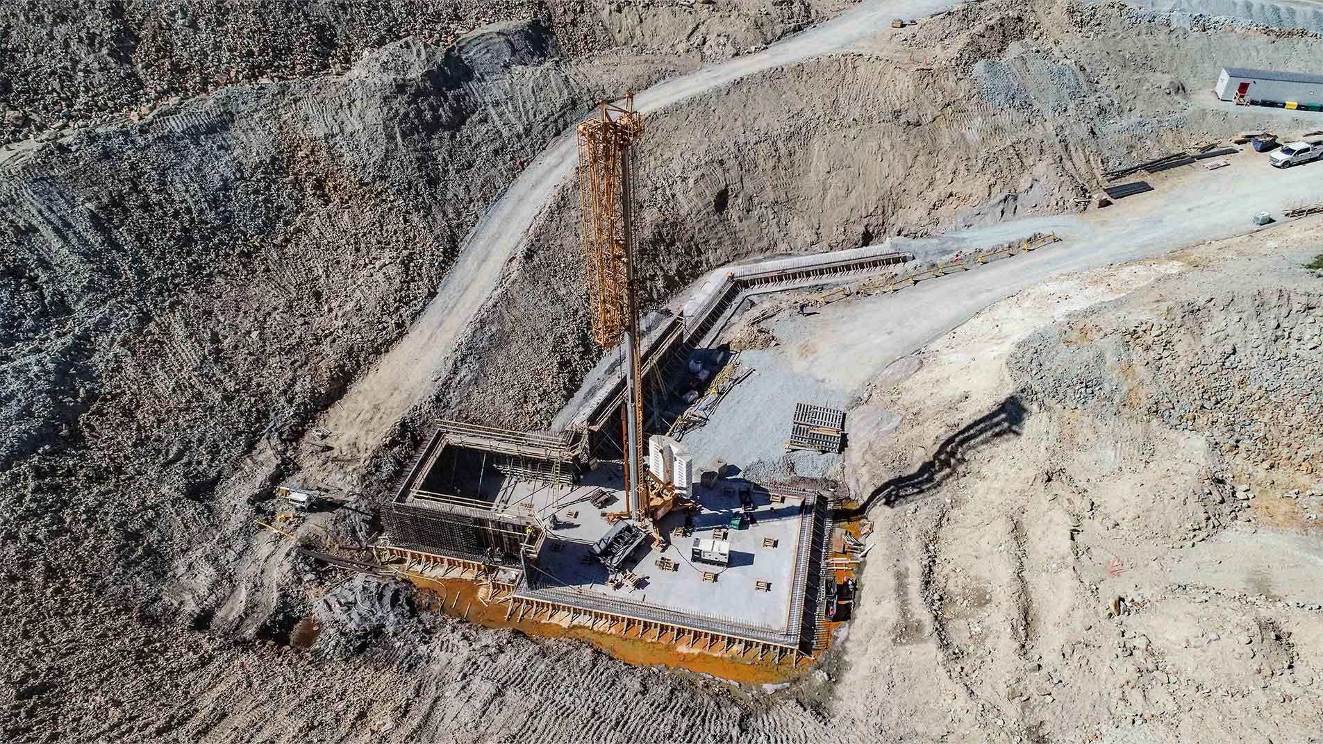 Prepareing crusher at the base of Gibraltar mine
