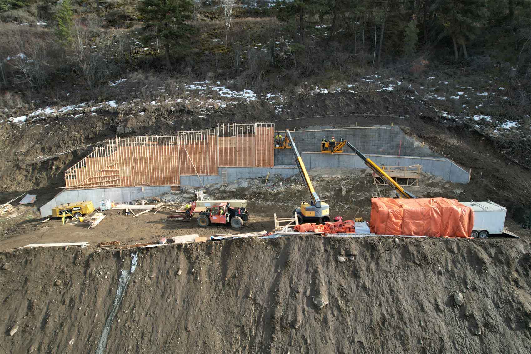 Arial view of the highway 1 expansion work site