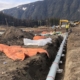 Piping prepared to be buried in concrete at the Komatsu Manufacturing Plant