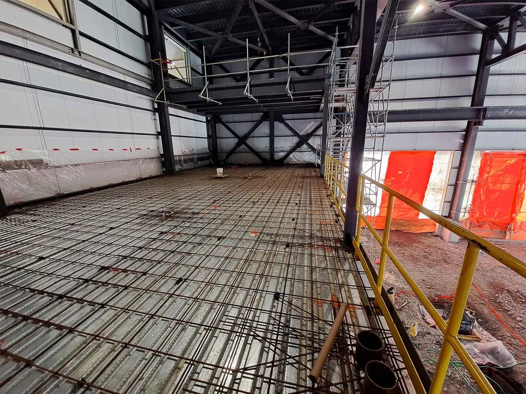 Rebar laid and ready for concrete pouring
